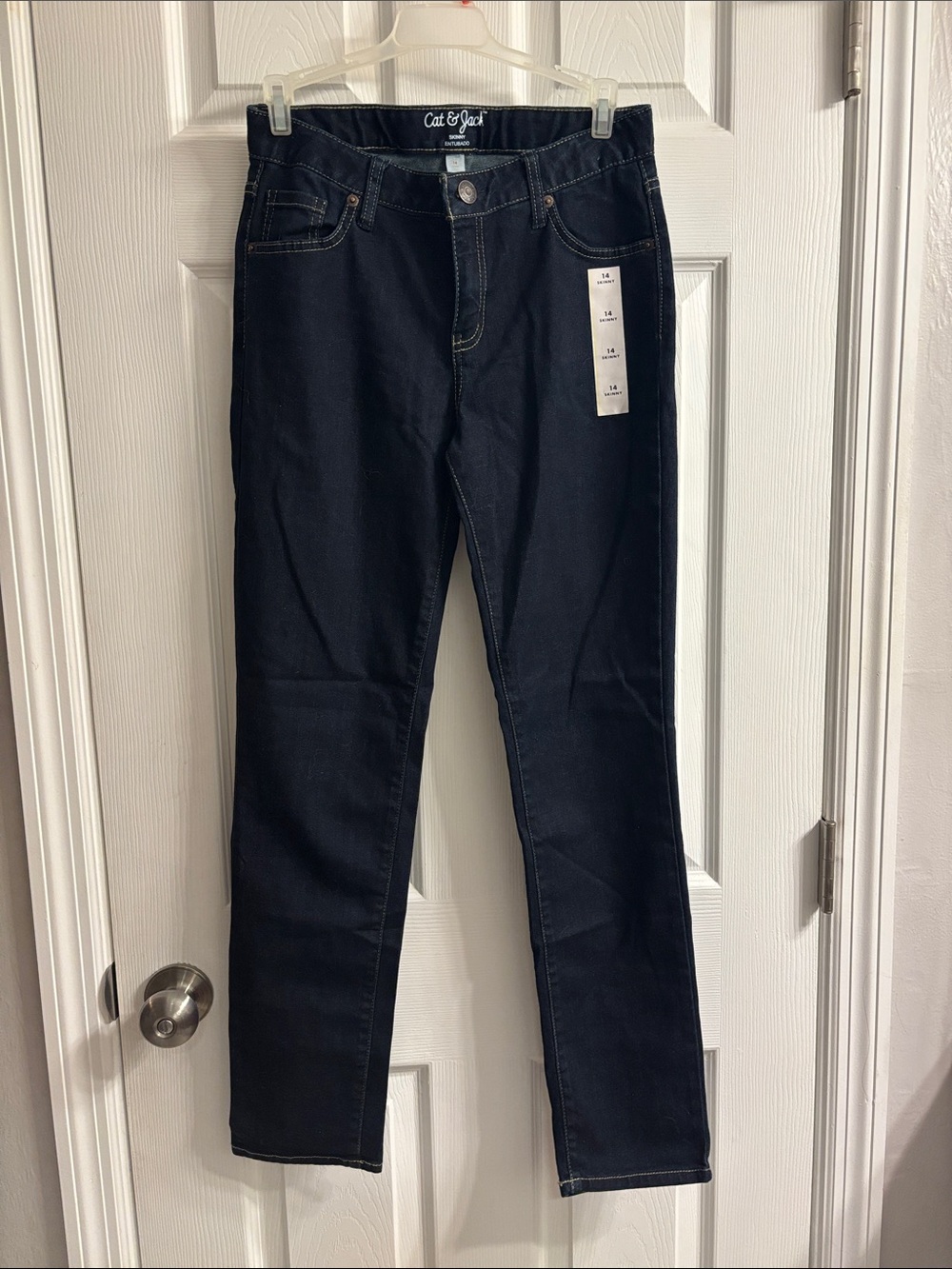 Cat & Jack Girls Dark Blue Denim Skinny Stretch Jeans